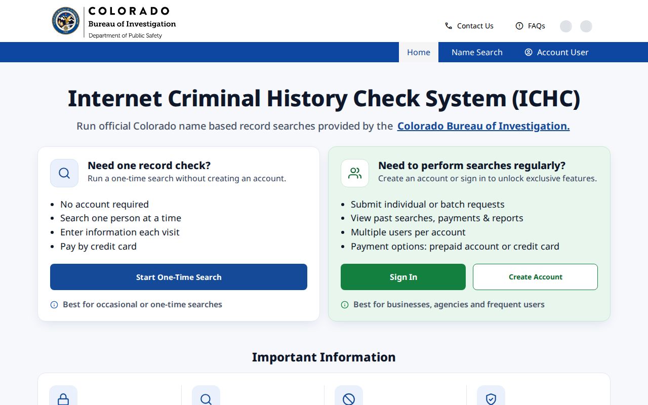 Pitkin County criminal record search form in the Colorado CBI system